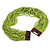 Statement Multistrand Lime Green Glass Bead Necklace with Wood Closure - 56cm Long - view 6