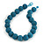 Chunky Sky Blue Glass Bead Ball Necklace - 54cm Long - view 4