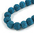 Chunky Sky Blue Glass Bead Ball Necklace - 54cm Long - view 5