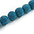 Chunky Sky Blue Glass Bead Ball Necklace - 54cm Long - view 6