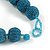 Chunky Sky Blue Glass Bead Ball Necklace - 54cm Long - view 7