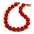 Chunky Fire Red Glass Bead Ball Necklace - 54cm Long - view 3