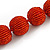 Chunky Fire Red Glass Bead Ball Necklace - 54cm Long - view 5