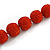 Chunky Fire Red Glass Bead Ball Necklace - 54cm Long - view 6
