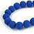 Chunky Royal Blue Glass Bead Ball Necklace - 54cm Long - view 4