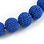 Chunky Royal Blue Glass Bead Ball Necklace - 54cm Long - view 5