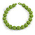 Chunky Lime Green Glass Bead Ball Necklace - 54cm Long - view 4