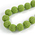 Chunky Lime Green Glass Bead Ball Necklace - 54cm Long - view 5