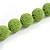 Chunky Lime Green Glass Bead Ball Necklace - 54cm Long - view 6