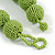 Chunky Lime Green Glass Bead Ball Necklace - 54cm Long - view 7
