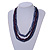 3 Strand Layered Wood Bead Cord Necklace In Blue/ Purple - 44cm up to 56cm Adjustable - view 2