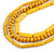 3 Strand Layered Wood Bead Black Cord Necklace In Banana Yellow - 44cm up to 56cm Adjustable - view 5
