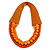 Handmade Multistrand Wood Bead and Leather Bib Style Necklace in Orange - 64cm Long - view 3