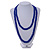 Long Electric Blue Glass Bead Necklace - 140cm Length - view 2