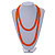 Long Orange Glass Bead Necklace - 140cm Length - view 2