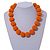 Chunky Orange Glass Bead Ball Necklace - 54cm Long - view 2