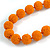 Chunky Orange Glass Bead Ball Necklace - 54cm Long - view 5
