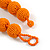 Chunky Orange Glass Bead Ball Necklace - 54cm Long - view 7