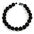 Chunky Black Glass Bead Ball Necklace - 54cm Long - view 4
