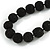 Chunky Black Glass Bead Ball Necklace - 54cm Long - view 5