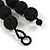 Chunky Black Glass Bead Ball Necklace - 54cm Long - view 7