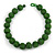 Chunky Forest Green Glass Bead Ball Necklace - 54cm Long - view 3