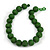 Chunky Forest Green Glass Bead Ball Necklace - 54cm Long