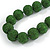 Chunky Forest Green Glass Bead Ball Necklace - 54cm Long - view 4