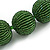 Chunky Forest Green Glass Bead Ball Necklace - 54cm Long - view 6