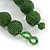 Chunky Forest Green Glass Bead Ball Necklace - 54cm Long - view 7