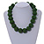 Chunky Forest Green Glass Bead Ball Necklace - 54cm Long - view 2