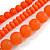 Chunky 3 Strand Layered Resin Bead Cord Necklace In Orange - 60cm up to 70cm Adjustable - view 3