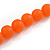 Chunky 3 Strand Layered Resin Bead Cord Necklace In Orange - 60cm up to 70cm Adjustable - view 4