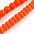 Chunky 3 Strand Layered Resin Bead Cord Necklace In Orange - 60cm up to 70cm Adjustable - view 5