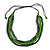 3 Strand Layered Wood Bead Cord Necklace In Green - 44cm up to 56cm Adjustable - view 3