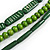 3 Strand Layered Wood Bead Cord Necklace In Green - 44cm up to 56cm Adjustable - view 6