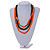 3 Strand Layered Wood Bead Cord Necklace In Orange/ Brown - 44cm up to 56cm Adjustable - view 2