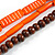 3 Strand Layered Wood Bead Cord Necklace In Orange/ Brown - 44cm up to 56cm Adjustable - view 4