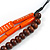 3 Strand Layered Wood Bead Cord Necklace In Orange/ Brown - 44cm up to 56cm Adjustable - view 5