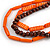 3 Strand Layered Wood Bead Cord Necklace In Orange/ Brown - 44cm up to 56cm Adjustable - view 6