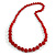 Long Graduated Red Resin Bead Necklace - 78cm L - view 3
