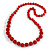 Long Graduated Red Resin Bead Necklace - 78cm L