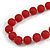 Long Graduated Red Resin Bead Necklace - 78cm L - view 4