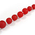 Long Graduated Red Resin Bead Necklace - 78cm L - view 5