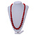 Long Graduated Red Resin Bead Necklace - 78cm L - view 2