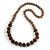Long Graduated Brown Resin Bead Necklace - 78cm L