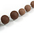 Long Graduated Brown Resin Bead Necklace - 78cm L - view 5