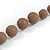 Long Graduated Brown Resin Bead Necklace - 78cm L - view 6
