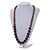 Long Graduated Brown Resin Bead Necklace - 78cm L - view 2