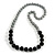 Long Graduated Grey Resin Bead Necklace - 78cm L